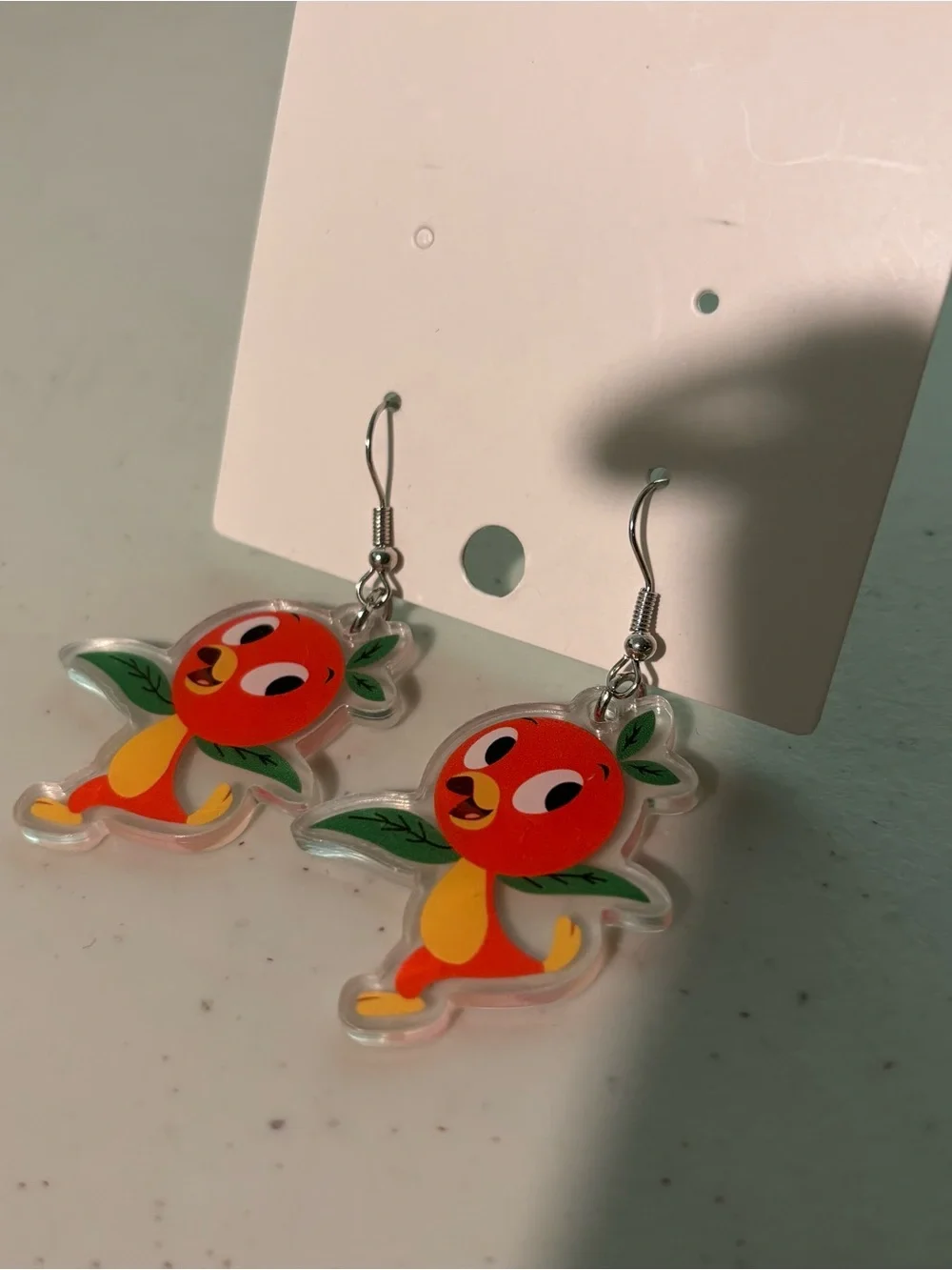 Orange bird Cartoon Fruit Dangle Earrings - Jewelry.